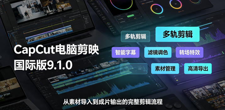 CapCut电脑剪映国际版9.1.0视频剪辑软件，一款真正的全能视频编辑工具-洛柒笔记