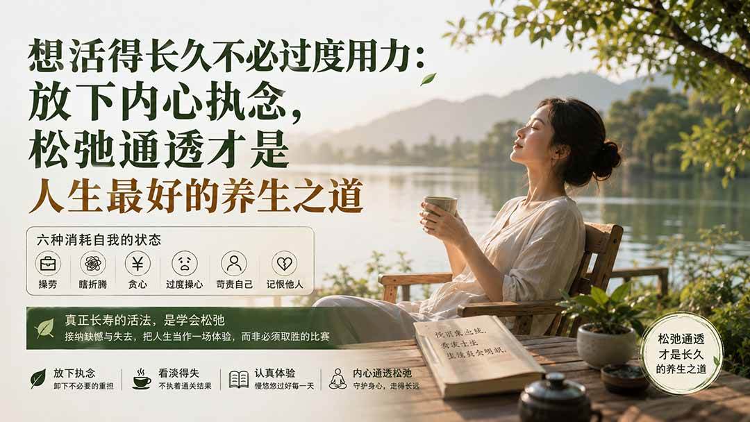 （20007期）付费文章：想活得长久不必过度用力：放下内心执念，松弛通透才是人生最好的养生之道-洛柒笔记