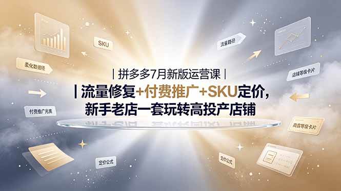 （19167期）2026拼多多掘金运营私教大课-7月，流量推广定价申诉全覆盖，一套打法稳定店铺长期出单-洛柒笔记