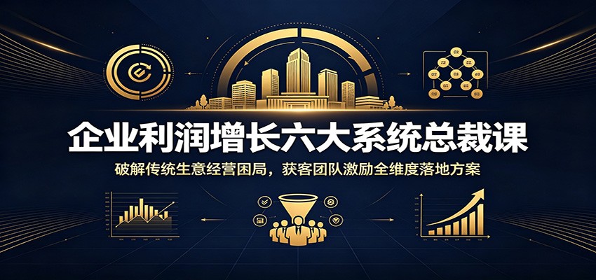 企业利润增长六大系统总裁课：破解传统生意经营困局，获客团队激励全维度落地方案-洛柒笔记