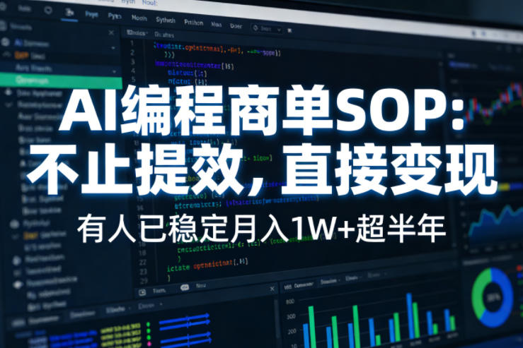 AI编程商单SOP，AI编程不能只给工作提效，还要直接变现，有人已经稳定月入1W+半年了-洛柒笔记