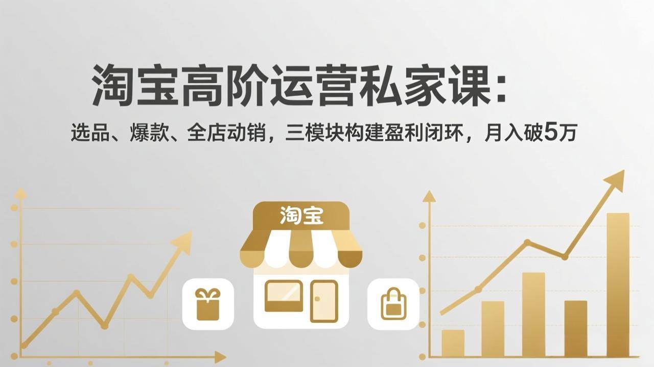 （17904期）淘宝高阶运营私家课（更新26年4月）：选品、爆款、全店动销，三模块构建盈利闭环，月入破5万-洛柒笔记