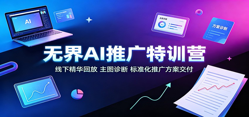 无界AI推广特训营：线下精华回放，主图诊断、标准化推广方案交付-洛柒笔记