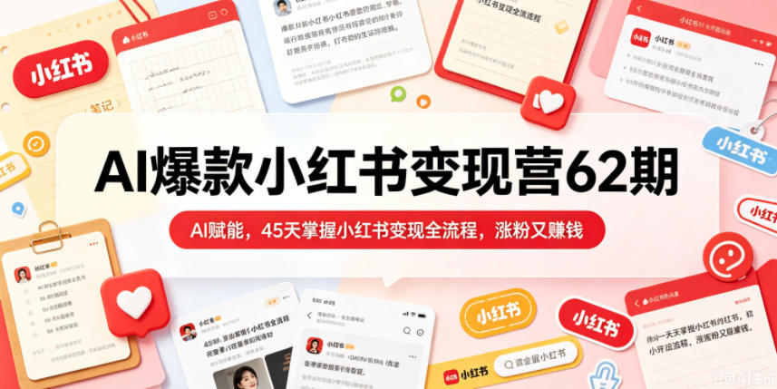 AI爆款小红书变现营62期2026年5月，AI赋能，45天掌握小红书变现全流程，涨粉又賺钱-洛柒笔记