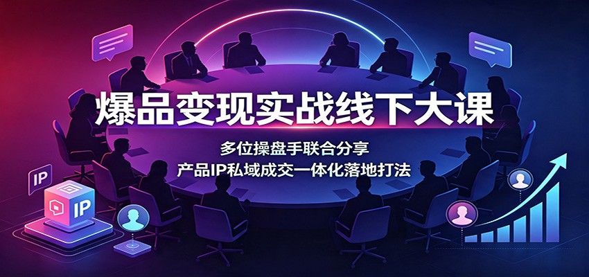 爆品变现实战线下大课：多位操盘手联合分享，产品IP私域成交一体化落地打法-洛柒笔记