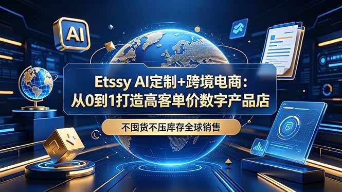 （18974期）Etsy AI定制+跨境电商：从0到1打造高客单价数字产品店，不囤货不压库存全球销售-洛柒笔记