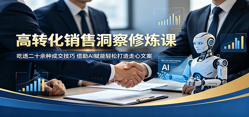 高转化销售洞察修炼课：吃透二十余种成交技巧，借助AI赋能轻松打造走心文案-洛柒笔记