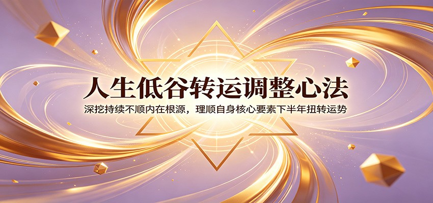人生低谷转运调整心法：深挖持续不顺内在根源，理顺自身核心要素下半年扭转运势-洛柒笔记