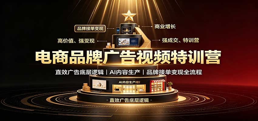 电商品牌广告视频特训：直效广告底层逻辑，AI内容生产，品牌接单变现全流程-洛柒笔记