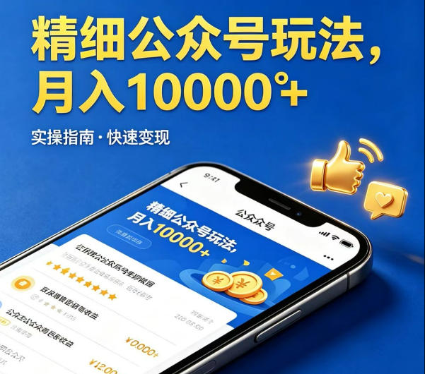 精细化公众号玩法，我们给你提供文章，你来负责发布，收益可观，月入1W+【揭秘】-洛柒笔记