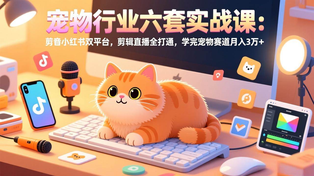 （17411期）宠物行业六套实战课：抖音小红书双平台，剪辑直播全打通，学完宠物赛道月入3万+-洛柒笔记