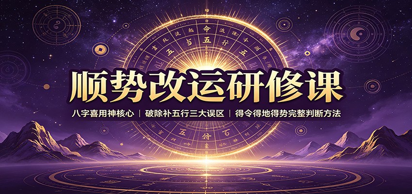 顺势改运研修课：八字喜用神核心，破除补五行三大误区，得令得地得势完整判断方法-洛柒笔记