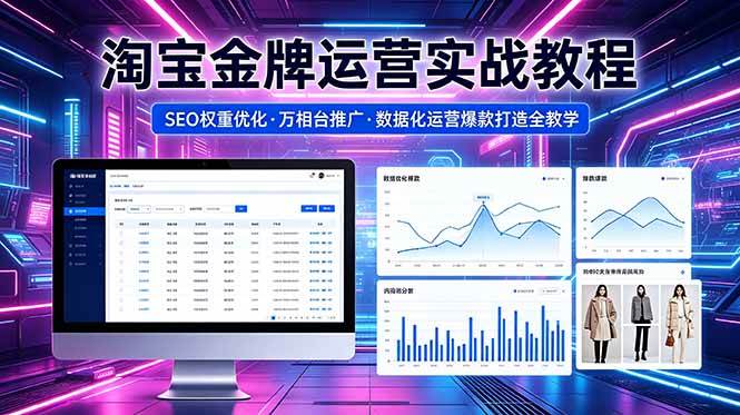 （18507期）2026 淘宝金牌运营实战教程，SEO权重优化万相台推广，数据化运营爆款打造全教学-洛柒笔记