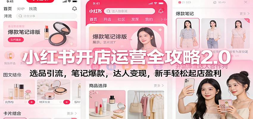 小红书开店运营全攻略2.0：选品引流，笔记爆款，达人变现，新手轻松起店盈利-洛柒笔记