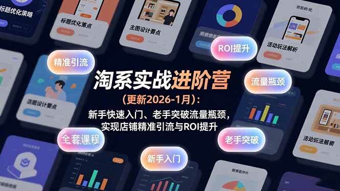 （17076期）淘系实战进阶营(更新2026-1月)：新手快速入门、老手突破流量瓶颈，实现店铺精准引流与ROI提升-洛柒笔记
