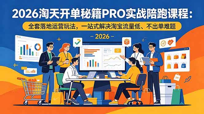 （19579期）2026淘天开单秘籍PRO实战陪跑课程-更新：全套落地运营玩法，一站式解决淘宝流量低、不出单难题-洛柒笔记