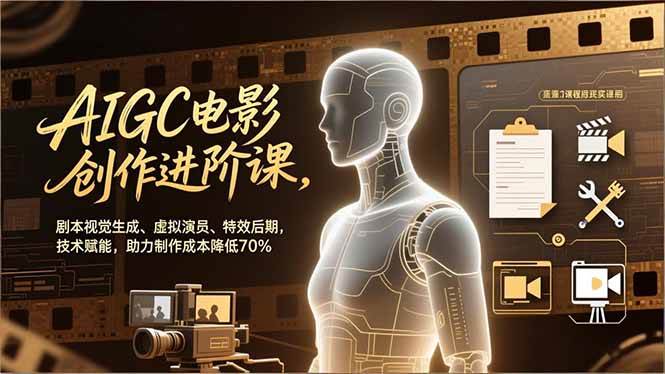 （16939期）AIGC电影创作进阶课，剧本视觉生成、虚拟演员、特效后期，技术赋能，助力制作成本降低70%-洛柒笔记