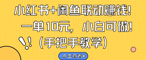小红书+闲鱼联动挣钱，一单10元，小白可做-洛柒笔记