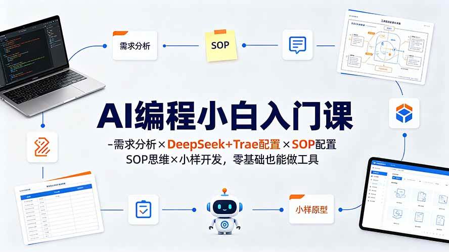 （19539期）AI编程小白入门课-需求分析×DeepSeek+Trae配置×SOP思维×小样开发，零基础也能做工具-洛柒笔记