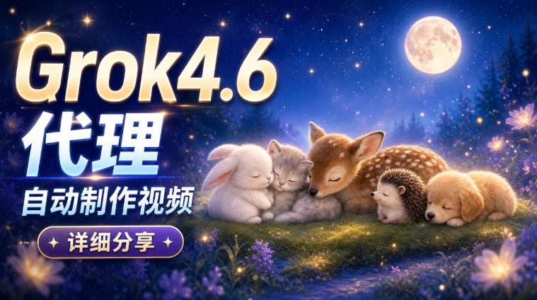 Grok 4.6代理自动制作视频！从提示词到成片全流程详细分享｜AI Agent实操分享-洛柒笔记