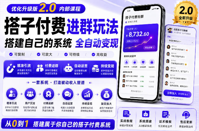 搭建群系统实战项目玩法，搭建整套付费进群系统，实现全天被动收益-洛柒笔记