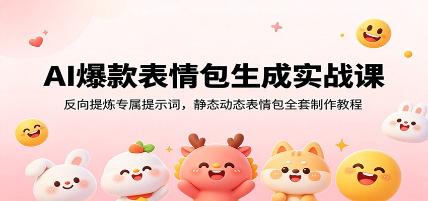 AI爆款表情包生成实战课：反向提炼专属提示词，静态动态表情包全套制作教程-洛柒笔记
