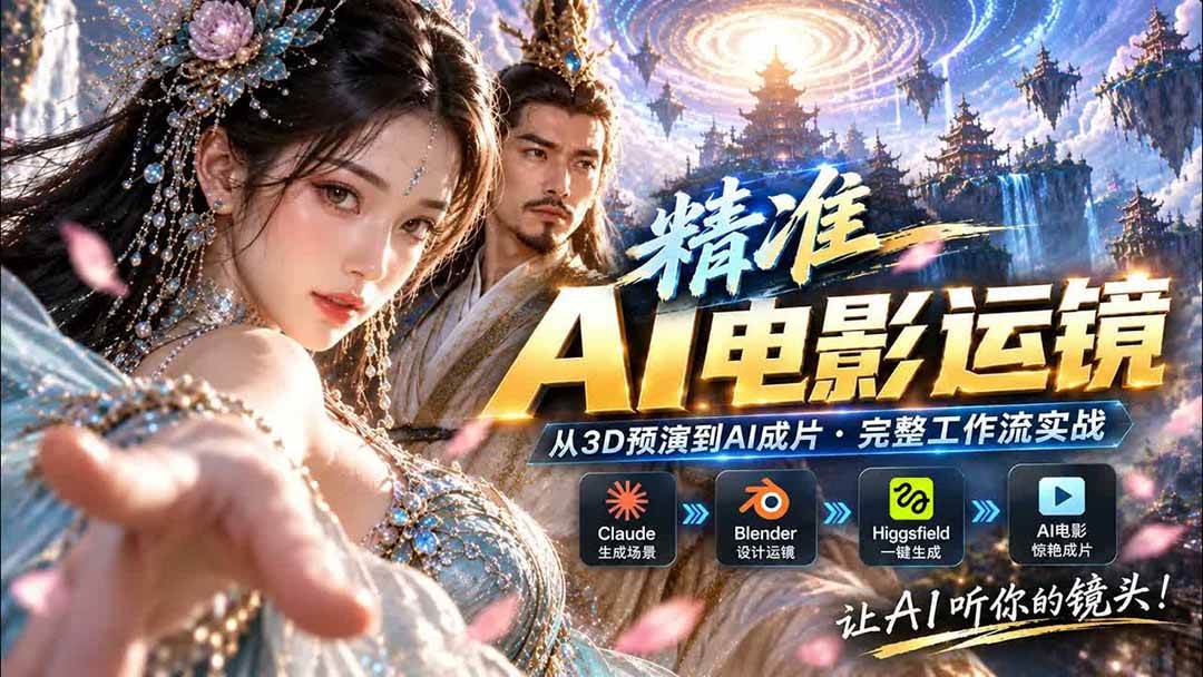 （20503期）AI视频终于能精准运镜了！Claude + Blender + Higgsfield 免费插件实测-洛柒笔记