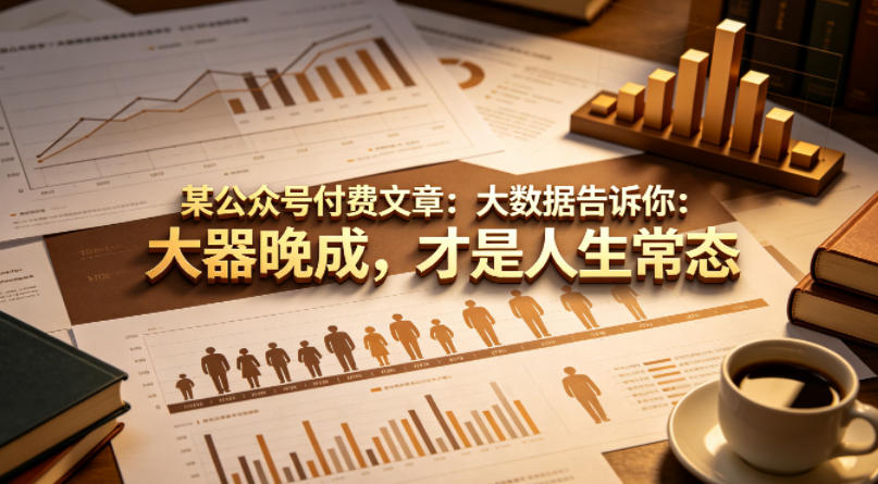 某公众号付费文章：大数据告诉你：大器晚成，才是人生常态-洛柒笔记