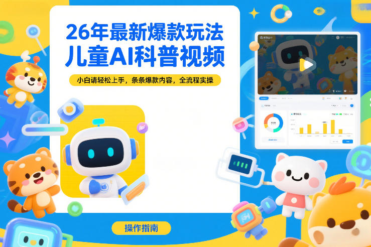 26年最新爆款玩法，儿童AI科普视频，小白请轻松上手，条条爆款内容，全流程实操-洛柒笔记