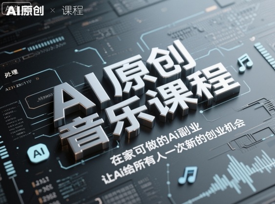 AI原创音乐课程，在家可做的Ai副业，让Ai给所有人一次新的创业机会-洛柒笔记