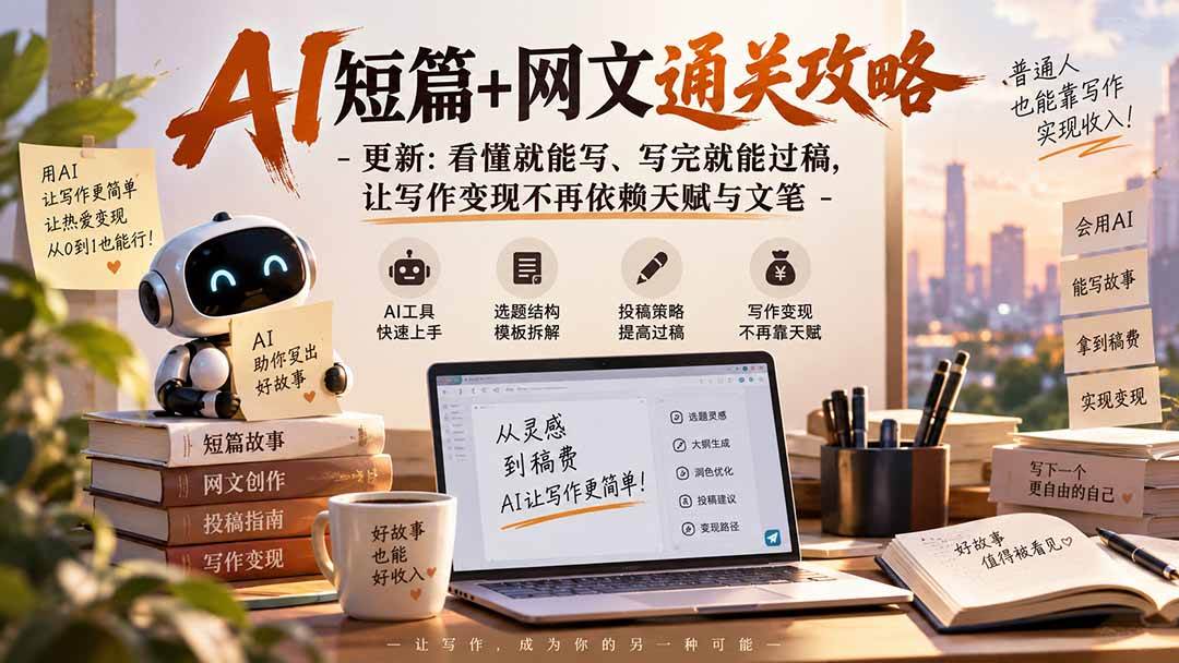 （20578期）AI短篇+网文通关攻略-更新0921：看懂就能写、写完就能过稿，让写作变现不再依赖天赋与文笔-洛柒笔记