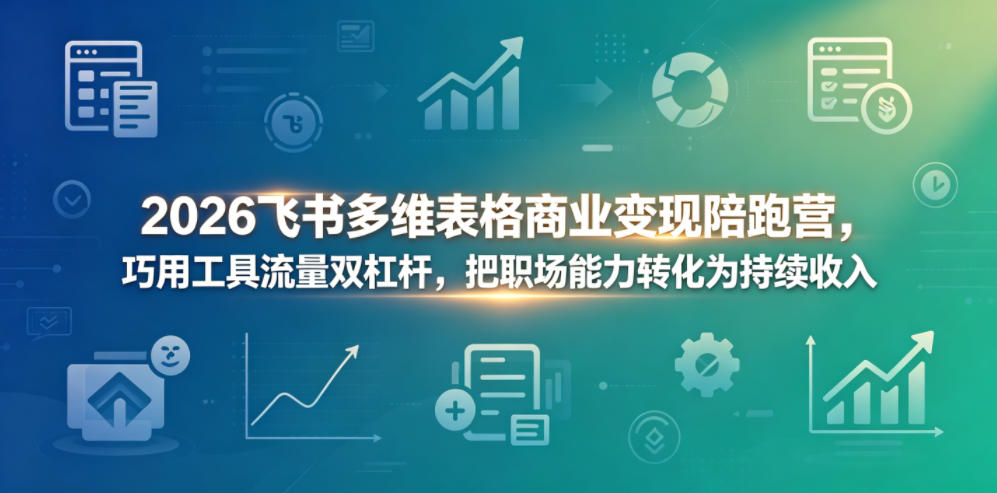 2026飞书多维表格商业变现陪跑营，巧用工具流量双杠杆，把职场能力转化为持续收入-洛柒笔记