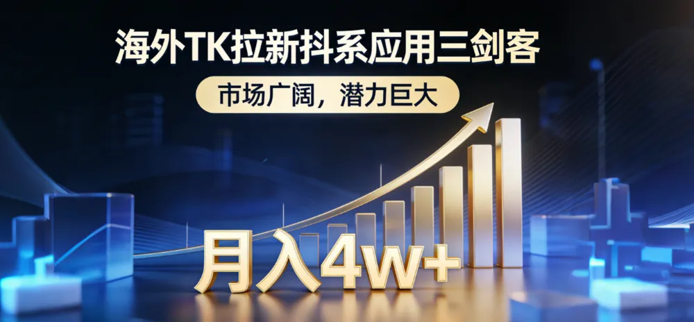 2026海外TK拉新抖系应用三剑客，市场广阔，潜力巨大，月入4w+-洛柒笔记