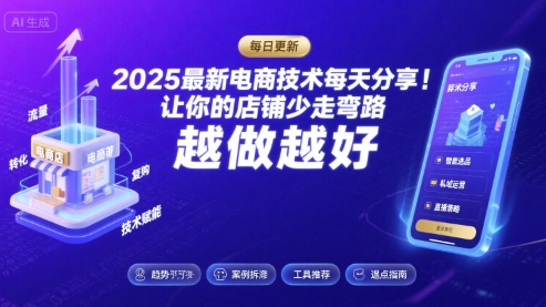 2025-2026最新电商技术每天分享，让你的店铺少走弯路，越做越好(更新26年08月)-洛柒笔记
