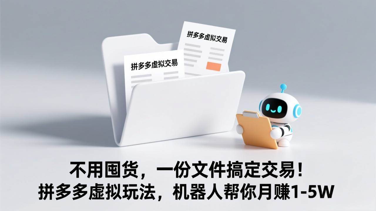 （17265期）不用囤货，一份文件搞定交易！拼多多虚拟玩法，机器人帮你月赚 1-5W-洛柒笔记