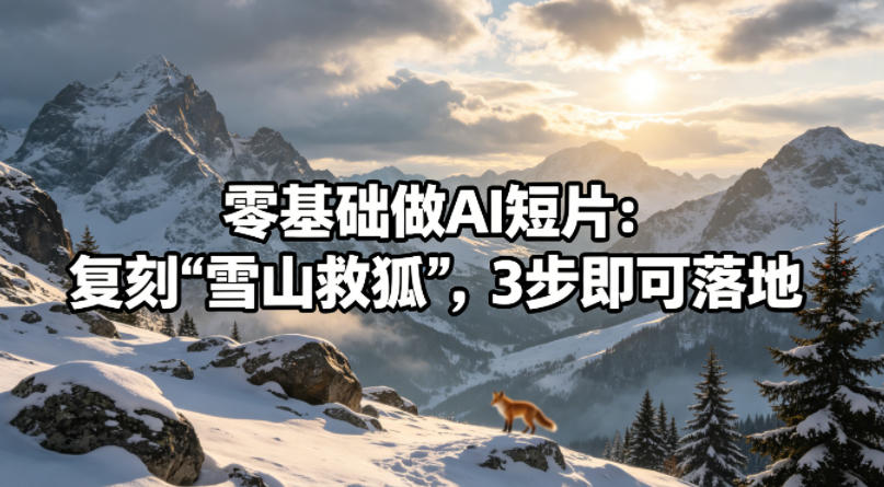 零基础做AI短片：复刻《雪山救狐》，3步即可落地-洛柒笔记