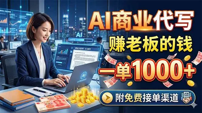 AI商业代写，赚老板的钱，一单1000+，附免费接单渠道-洛柒笔记