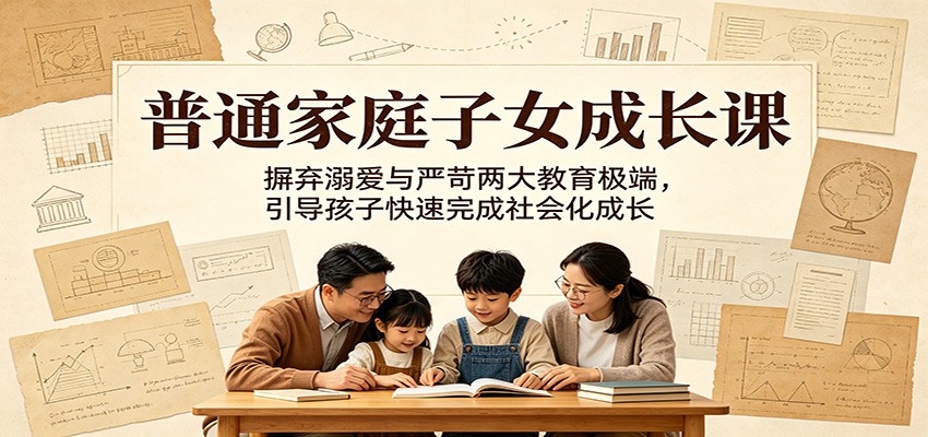 普通家庭子女成长课：摒弃溺爱与严苛两大教育极端，引导孩子快速完成社会化成长-洛柒笔记