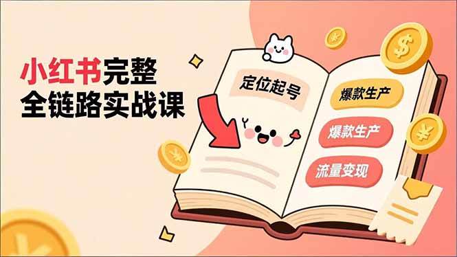（16805期）小红书完整全链路实战课，定位起号、爆款生产、流量变现，实现稳定出单，净利润可观-洛柒笔记