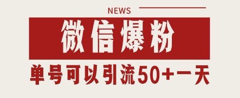 微信爆粉，私域暴力引流打法日引千粉 单号日进50+【揭秘】-洛柒笔记