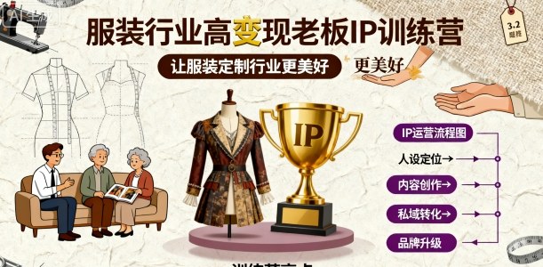 服装行业高变现老板IP训练营，让服装定制行业更美好-洛柒笔记