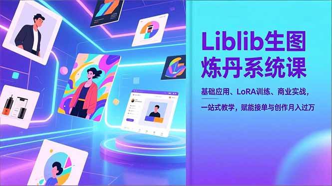 （16949期）Liblib生图炼丹系统课，基础应用、LoRA训练、商业实战，一站式教学，赋能接单与创作月入过万-洛柒笔记
