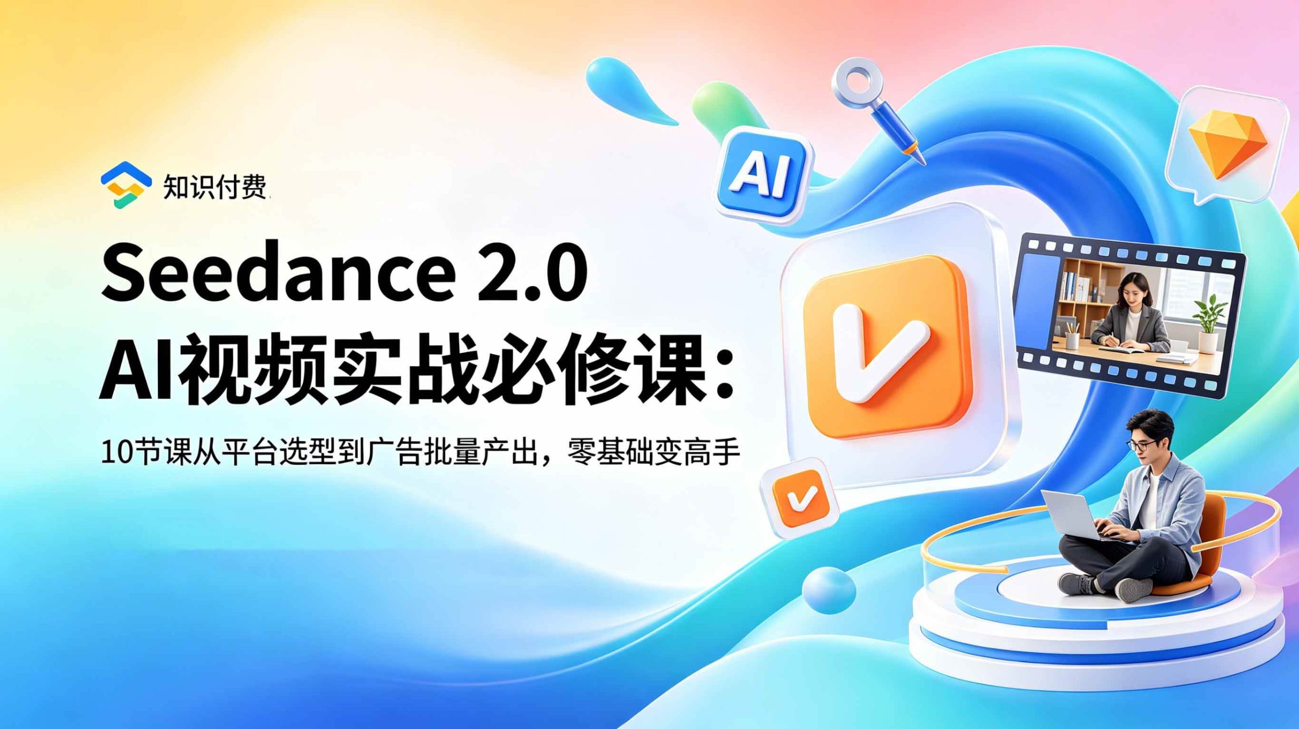 （18998期）Seedance 2.0 AI视频实战必修课：10节课从平台选型到广告批量产出，零基础变高手-洛柒笔记