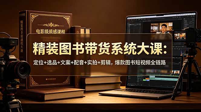 （19007期）精装图书带货系统大课：定位+选品+文案+配音+实拍+剪辑，爆款图书短视频全链路-洛柒笔记