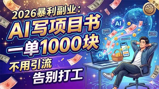 2026暴利副业：AI 写项目书，一单 1000 块，不用引流，告别打工-洛柒笔记