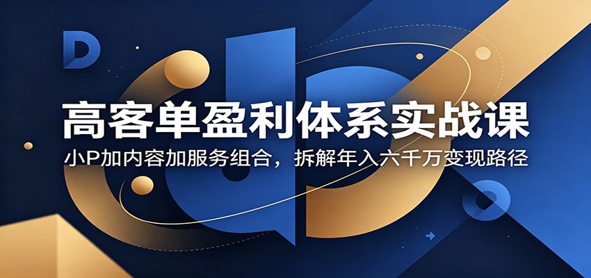 高客单盈利体系实战课：小P加内容加服务组合，拆解年入六千万变现路径-洛柒笔记