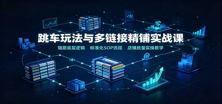 跳车玩法与多链接精铺实战课：链路底层逻辑，标准化SOP流程，店铺放量实操教学-洛柒笔记