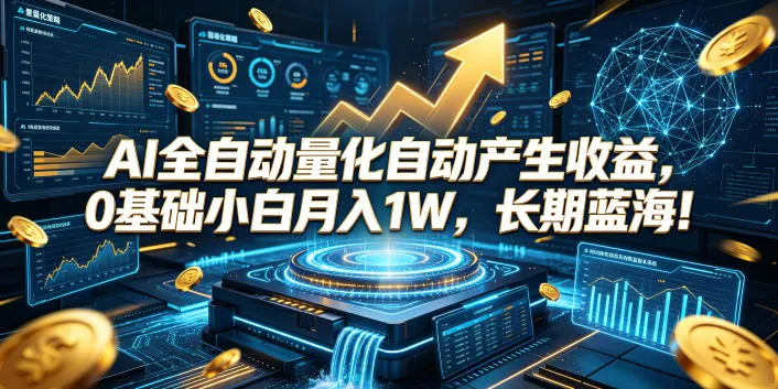 AI全自动量化自动产生收益，0基础小白月入1W，长期蓝海！-洛柒笔记