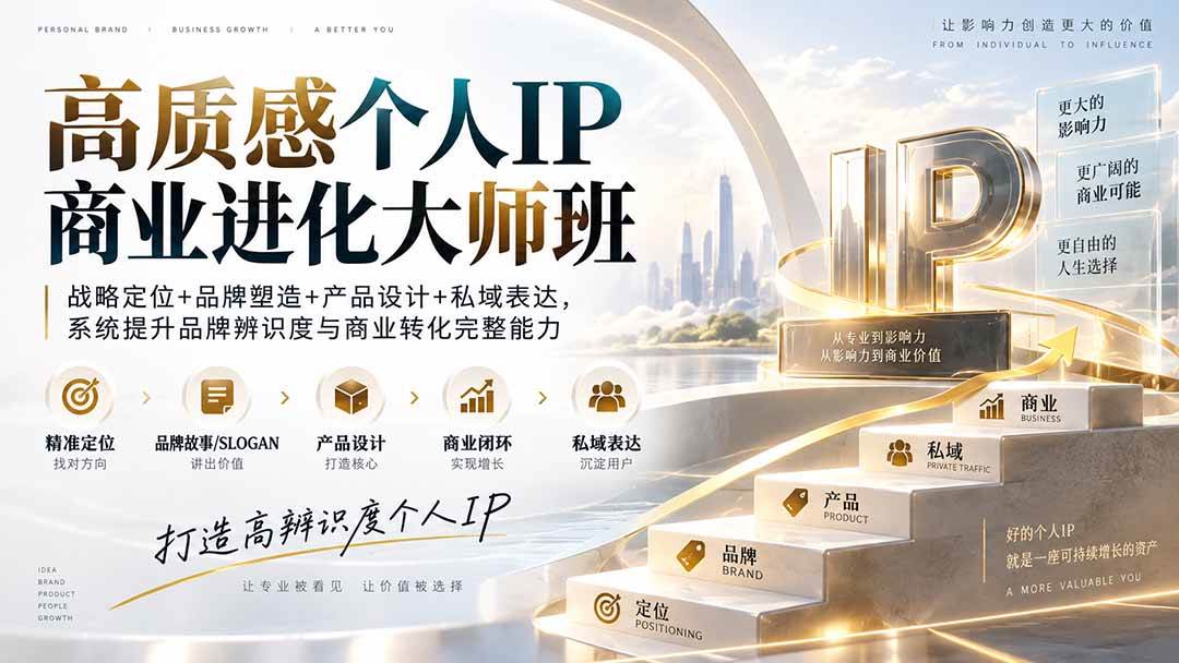 （20324期）高质感个人IP商业进化大师班：战略定位+品牌塑造+产品设计+私域表达，系统提升品牌辨识度与商业转化完整能力-洛柒笔记