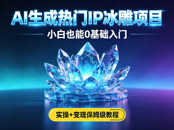AI生成热门ip冰雕项目，小白也能0基础入门，实操+变现保姆级教程-洛柒笔记